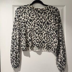 Alice + Olivia Black and White Animal Print Sweater